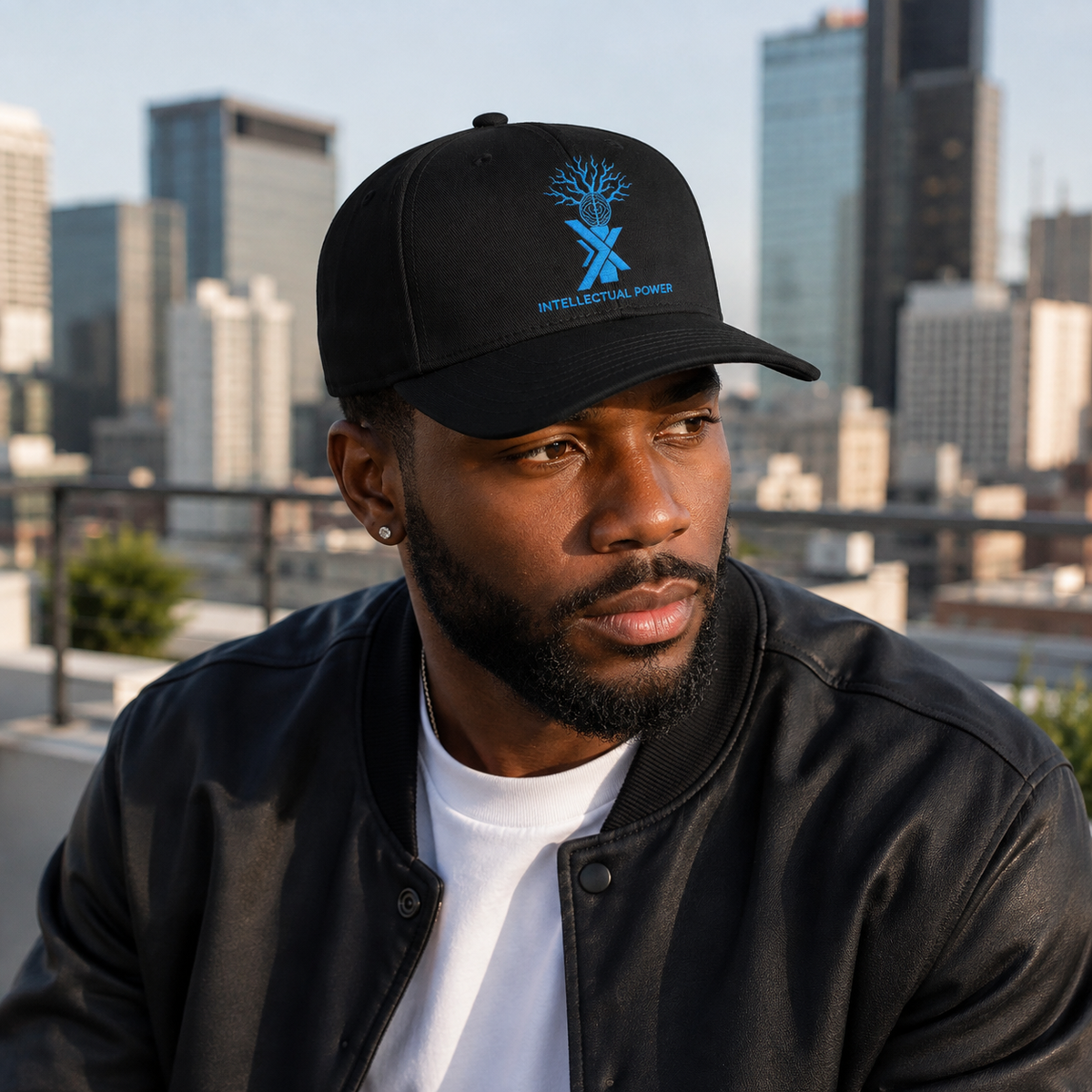 Intellectual Power Signature Cap — Embroidered Brain & Power Emblem