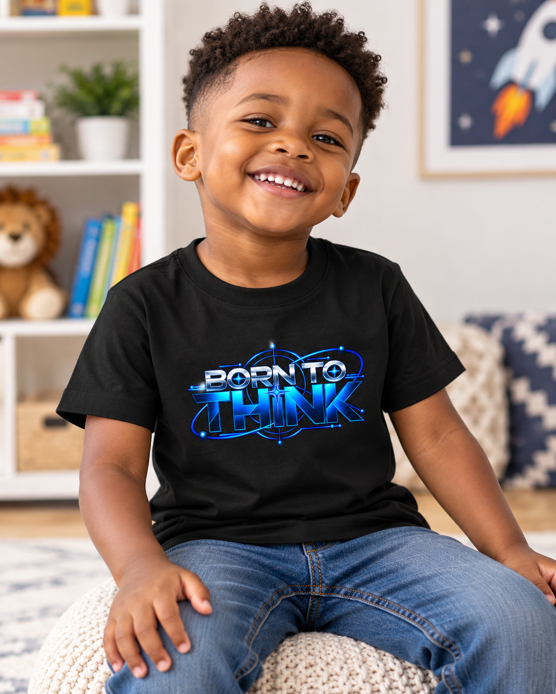 Toddler Short Sleeve Tee – “Think” STEM Graphic Shirt