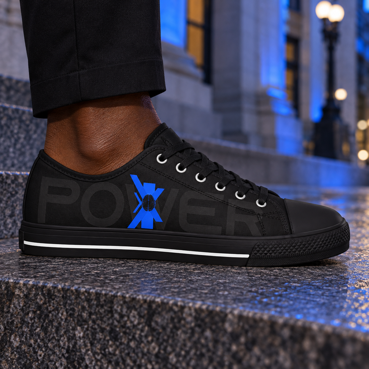 INTELLECTUAL POWER — POWER Within | Black & Electric Blue Sneakers