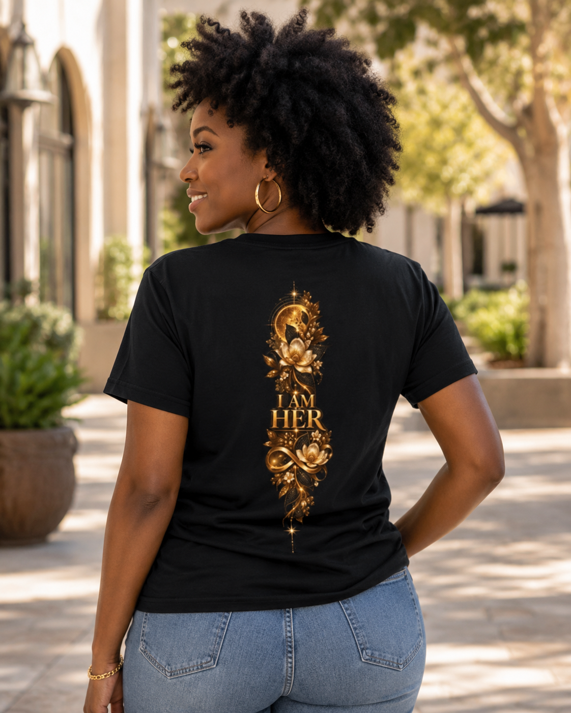 ROOTED IN POWER — I AM HER Earth Melanated Graphic T-Shirt