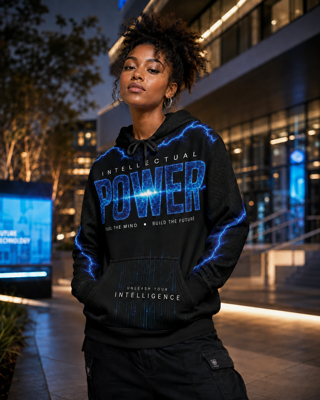 INTELLECTUAL POWER — Neural Surge POWER | Premium AOP Hoodie