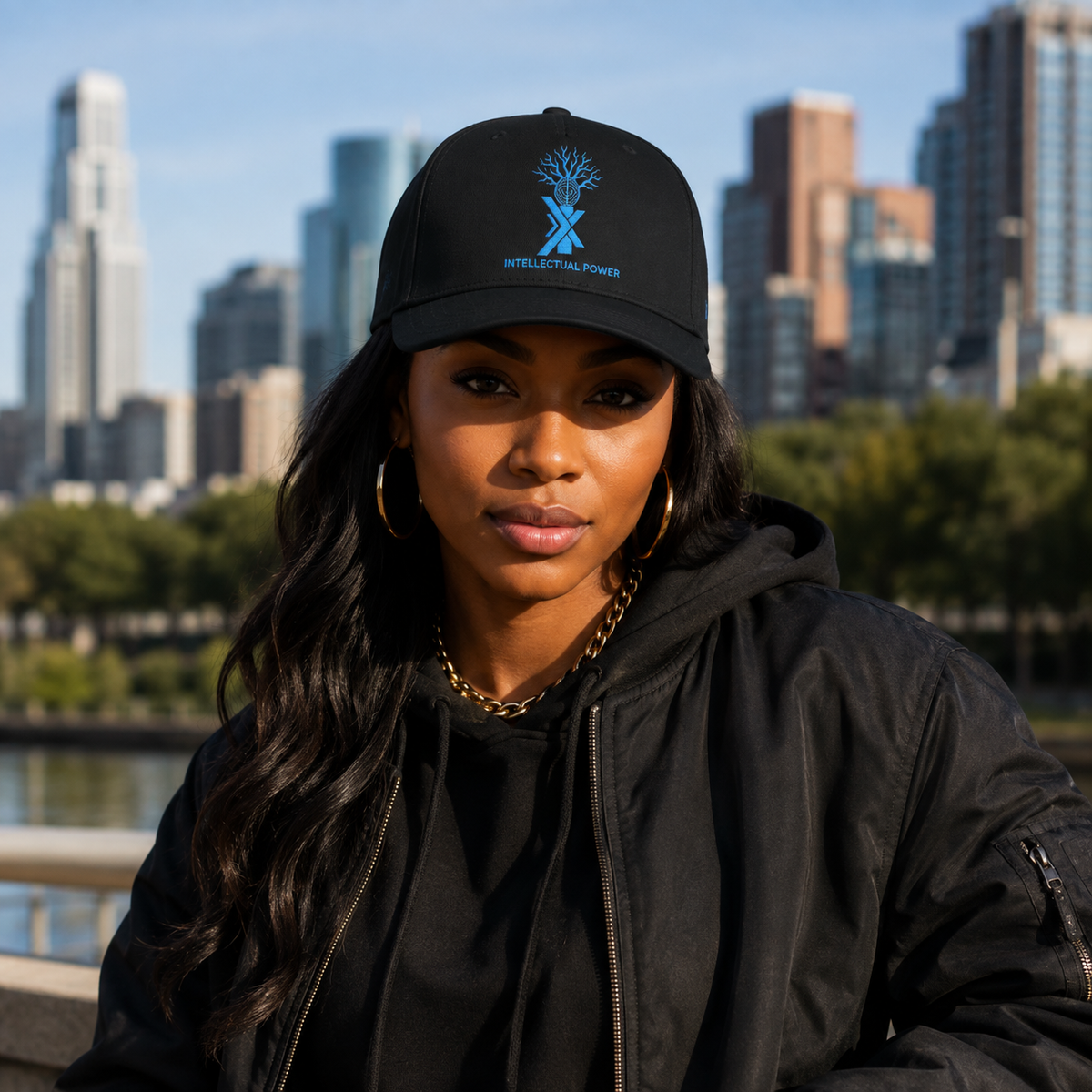 Intellectual Power Signature Cap — Embroidered Brain & Power Emblem