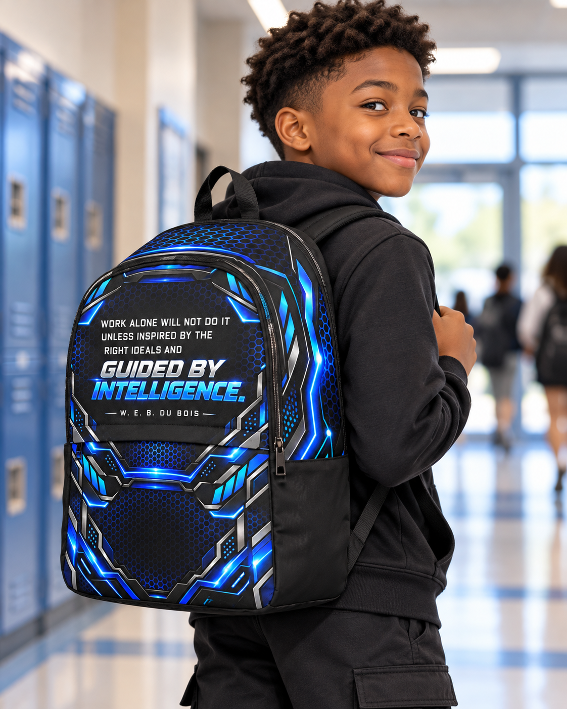 Guided by Intelligence Tech Design Fabric Backpack