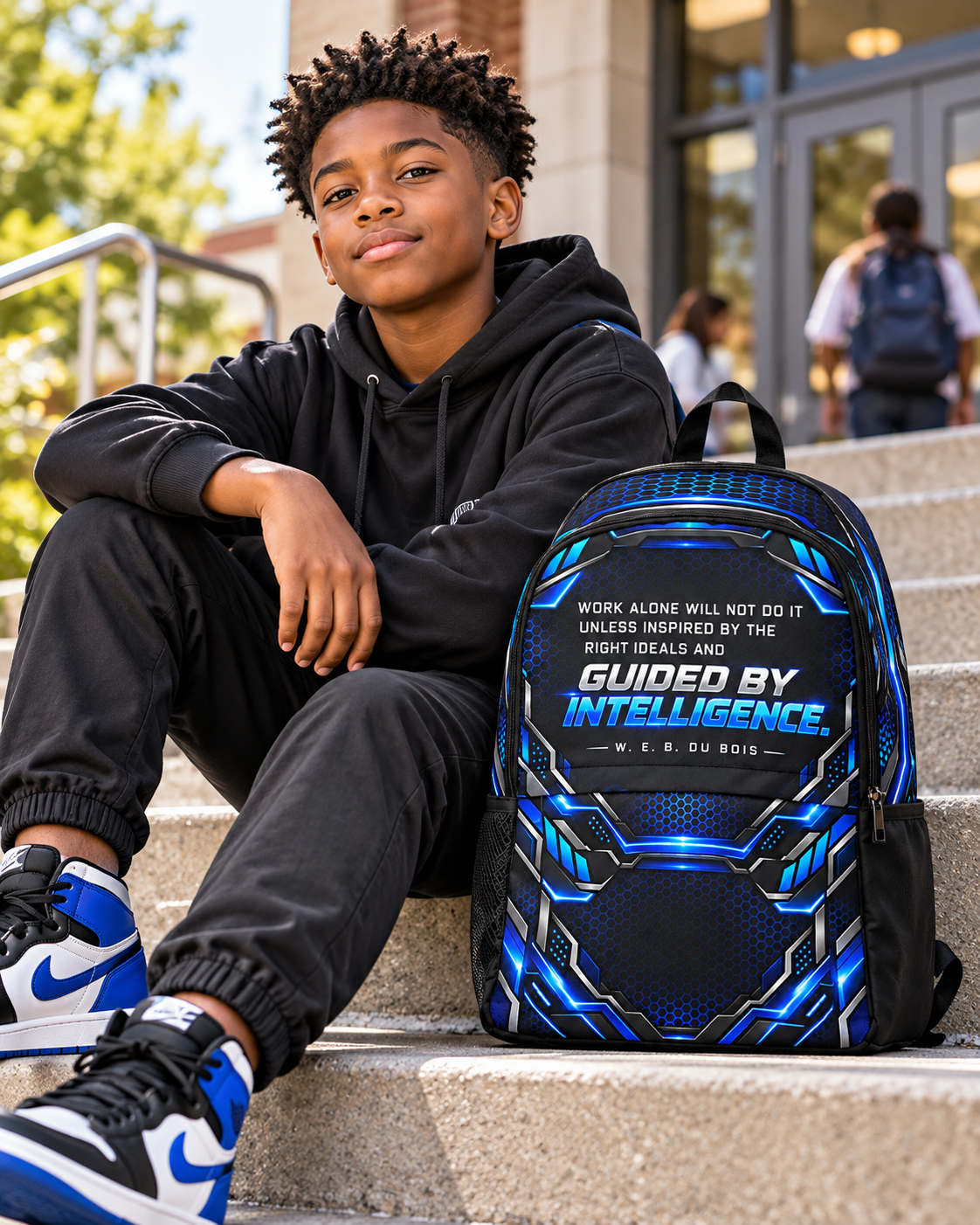 Guided by Intelligence Tech Design Fabric Backpack