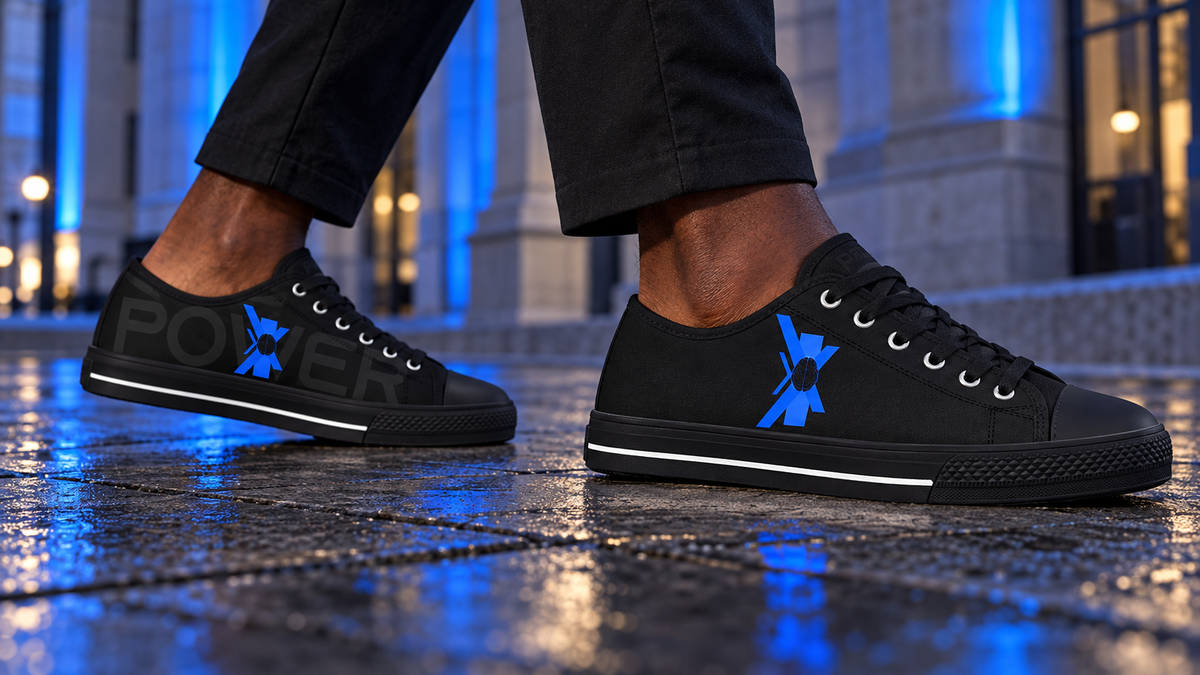 INTELLECTUAL POWER — POWER Within | Black & Electric Blue Sneakers